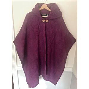 John Branigan Ireland Wool Blend Poncho One Size/Large Size